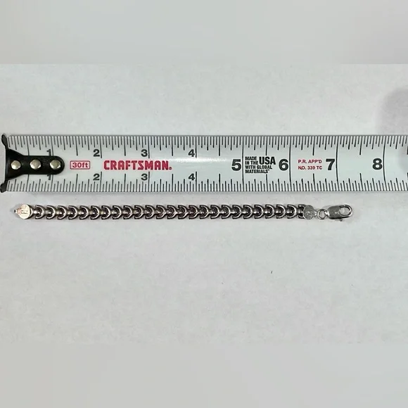 Italy 925 Silver Chain 7” Bracelet Modern Design Minimalist GUC - Picture 6 of 7